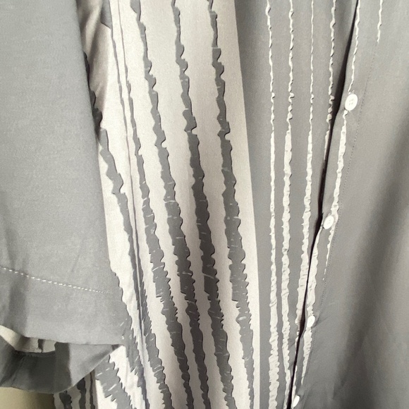 Hawalili‎ Men's Gray Hawaiian Tropical Short Sleeve Button Up Shirt 3XL Bowling - Picture 4 of 16